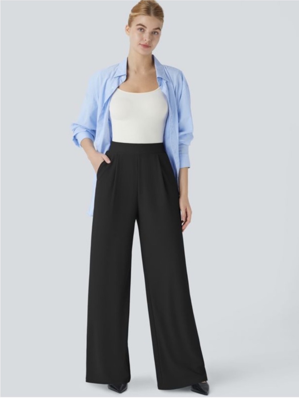 HALARA Black Wide-Leg Pants